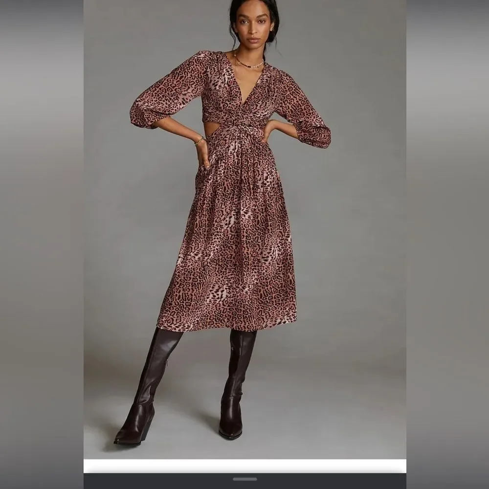 Anthropologie Ranna Gill leopard dress